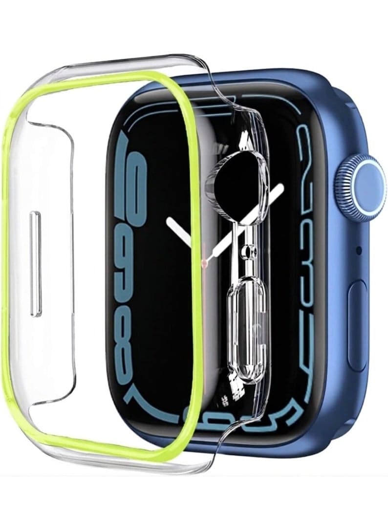 Fekra Luminous Hard PC Bumper Case for Apple Watch Series 9/8/7 45mm (green, 45mm) Smartwatch Cases & Covers
