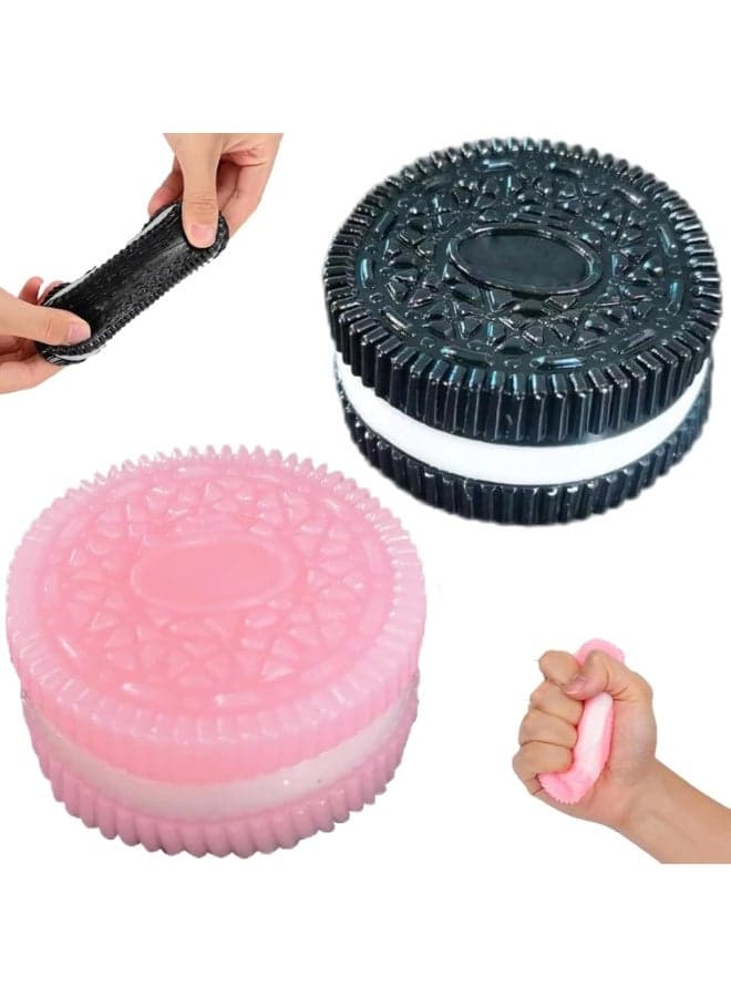 Oreo squishy stress reliever toy, tension-relief squeeze toy, cute squishy stress balls, fidget toy for friends and family (٧)