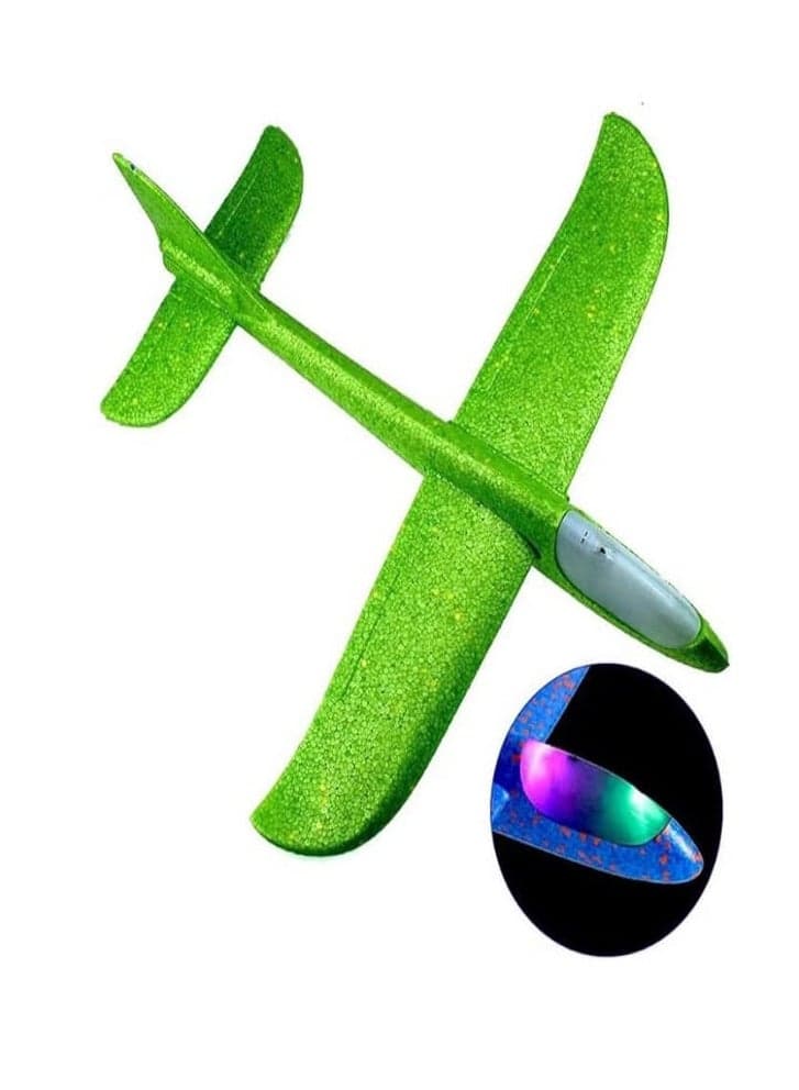 Hand-launch foam glider plane toy, fun outdoor sport plane model for kids (green). Kid's Sports