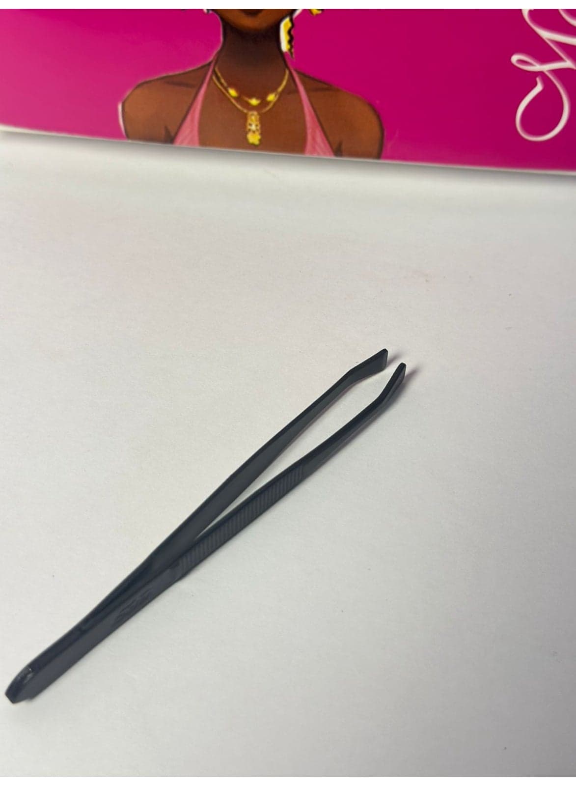 women Mini Eyebrow Tweezers Portable Brow Hair Removal Tool Sharp Matte Black Stainless Steel 1PC (3)