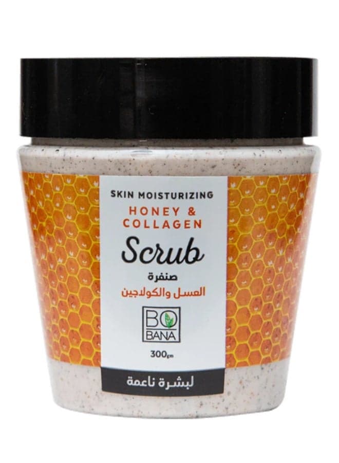 Honey & Collagen Gel Scrub - Firming & Moisturizing Face & Body Exfoliator For Elasticity & Glow - (300 gm) Body Scrubs & Polishes