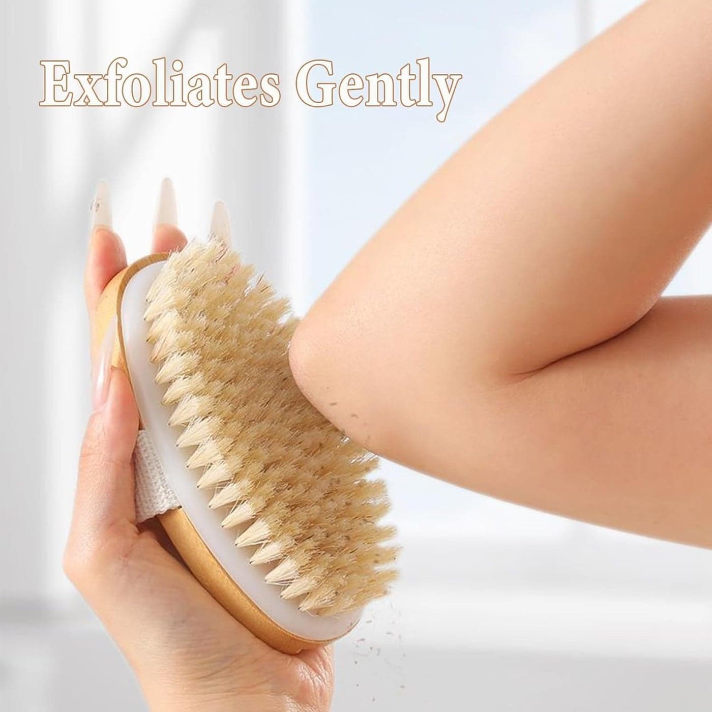 Natural Wooden Shower Body Brush with Extra-Long Handle – Exfoliating Dry & W... (4)