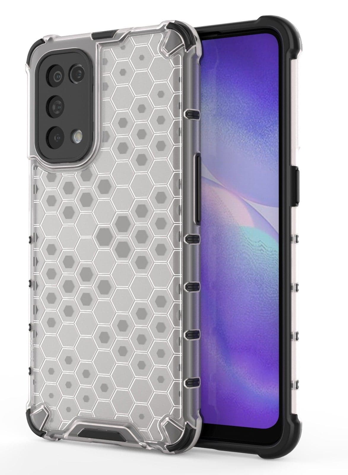 Case Cover Honeycomb Case Shockproof Camera Protection Cover Compatible with Oppo Reno 5( Transparent )