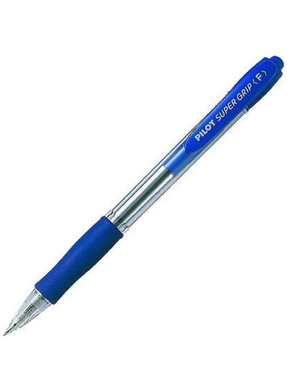 Pilot Super Grip Blue Retractable Clicker Pen Fine Ballpoint Pens (2)