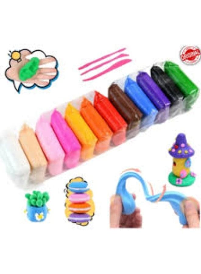 12 Colors Air Dry Magic Clay, Soft & Light DIY Clay with Sculpting Tools Clay & Dough (2)