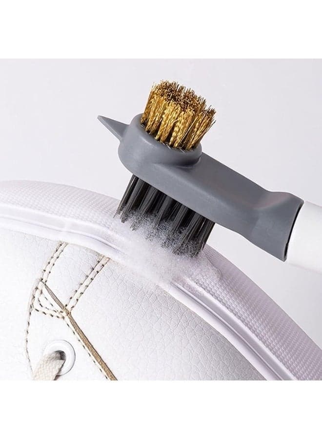 Multi-Purpose Double-End Shoe Brush – Fine Fiber, Silicone, Steel & Hard Bristles – Ergonomic Grip – Deep Clean Sneakers, Canvas, Leather & White Footwear – Bathroom & Kitchen Tool (6)