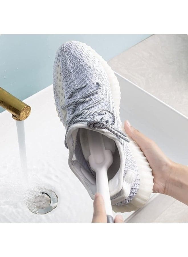 Multi-Purpose Double-End Shoe Brush – Fine Fiber, Silicone, Steel & Hard Bristles – Ergonomic Grip – Deep Clean Sneakers, Canvas, Leather & White Footwear – Bathroom & Kitchen Tool (7)
