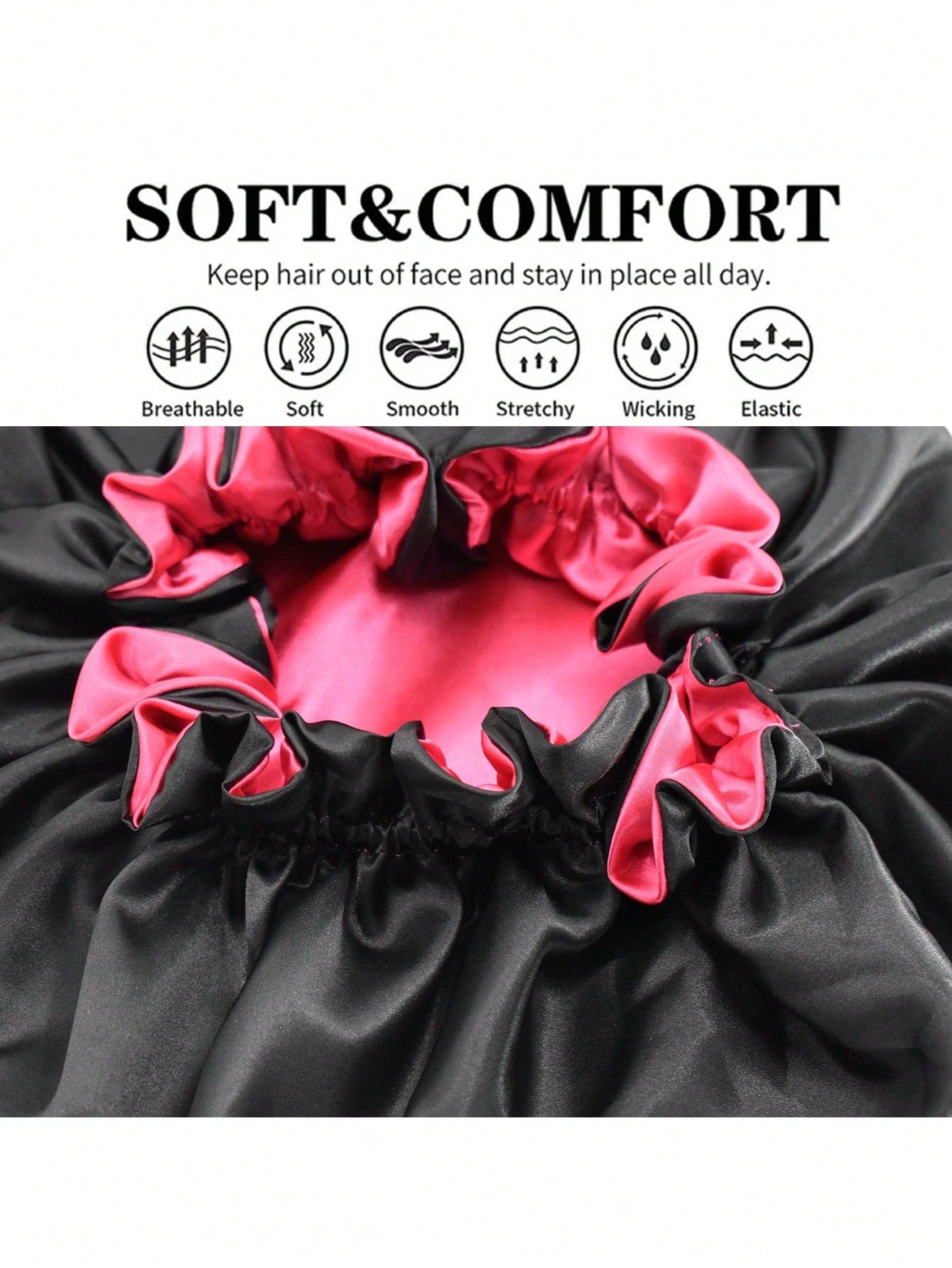 Luxury Satin Hair Bonnet for Women – Moisture Lock Cap for Natural & Curly Hair (٥)