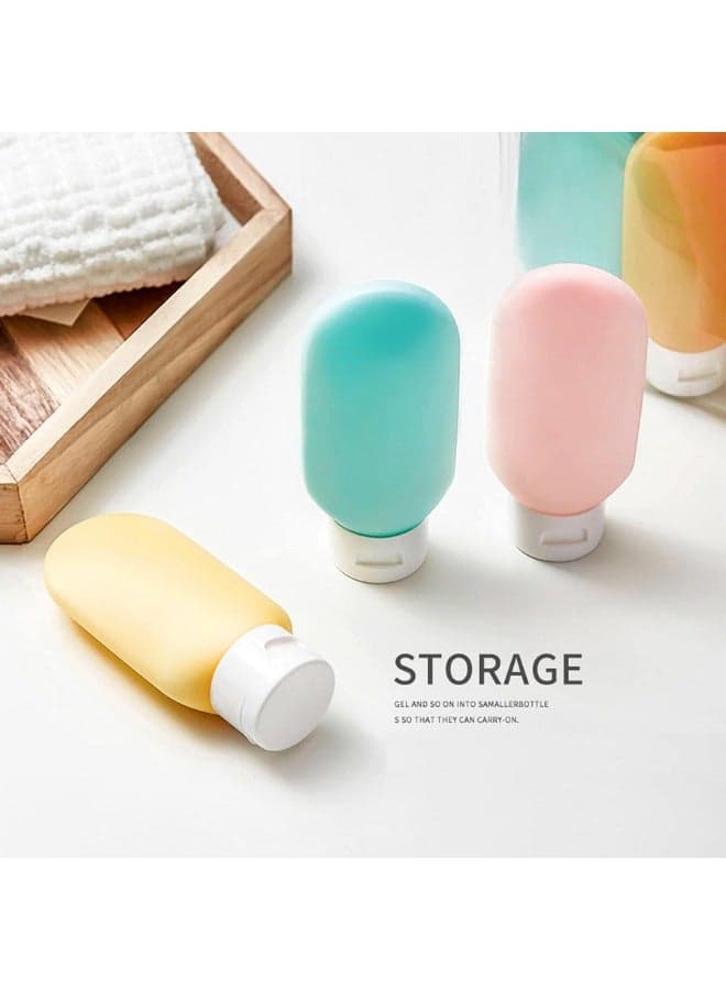 Travel Bottles for Toiletries, 3 PCS Leak Proof Refillable Squeezable Containers Set, Empty Plastic Travel Size Bottles for Shampoo, Conditioner, Cosmetic, Shower Gel Cosmetic & Toiletry Bags (٤)