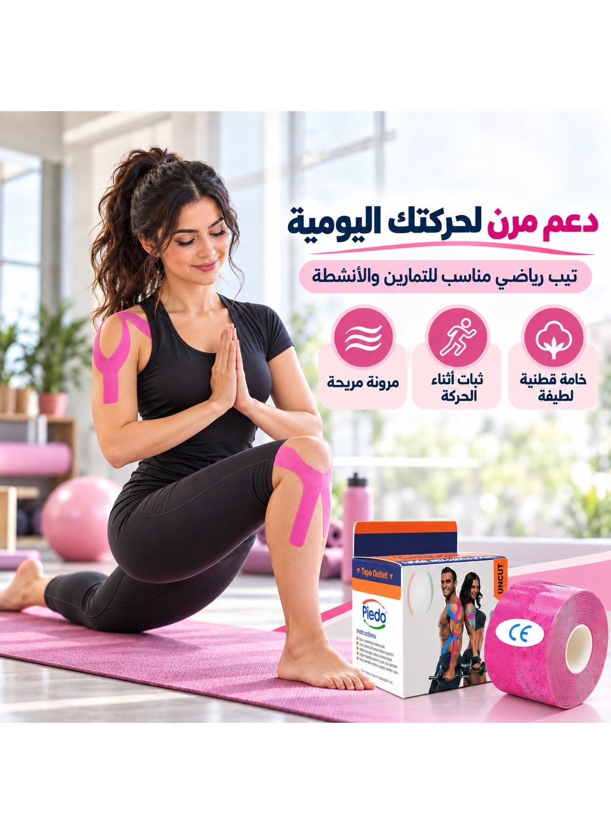 Flexible Kinesiology Sports Tape Cuttable Roll For Muscle And Joint Support During Gym Running And Daily Workouts (3)