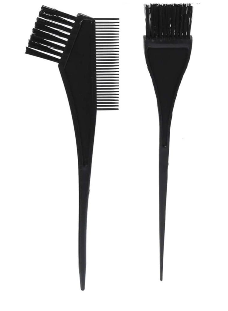 Moon Mini Hair Dyeing Brush and Bowl Set Mixed Color Brush Black 4 Pieces Plastic Hair Care Accessories (٣)