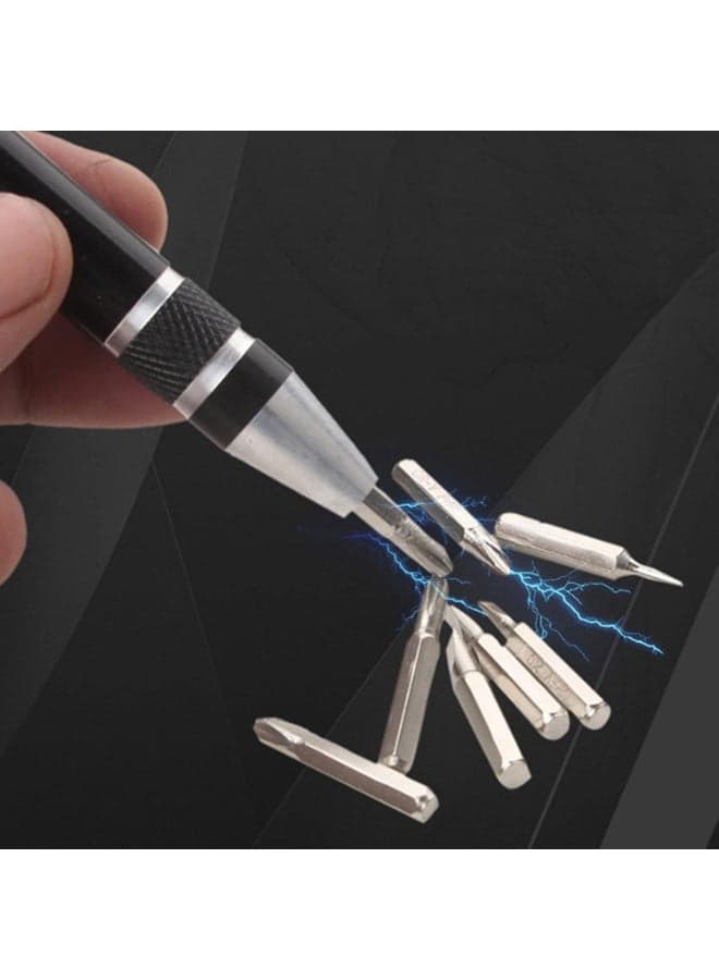 8 in 1 Multifunctional Pen Screwdriver, Portable Pocket Repair Tool with Replaceable Bits (٦)
