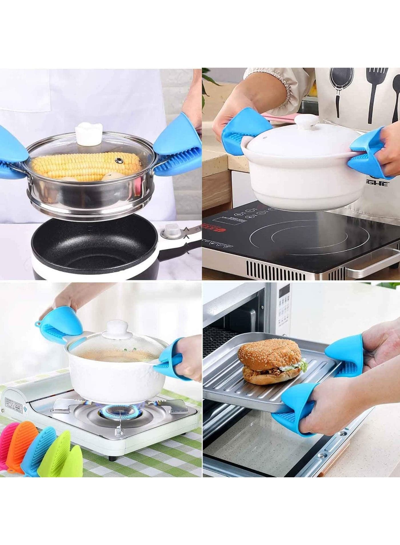Generic Silicone Heat Resistant Pinch Mitt – Non-Slip Kitchen Glove for Cooking, Baking, BBQ – Compact & Durable Pot Holder Oven Mitts (٧)