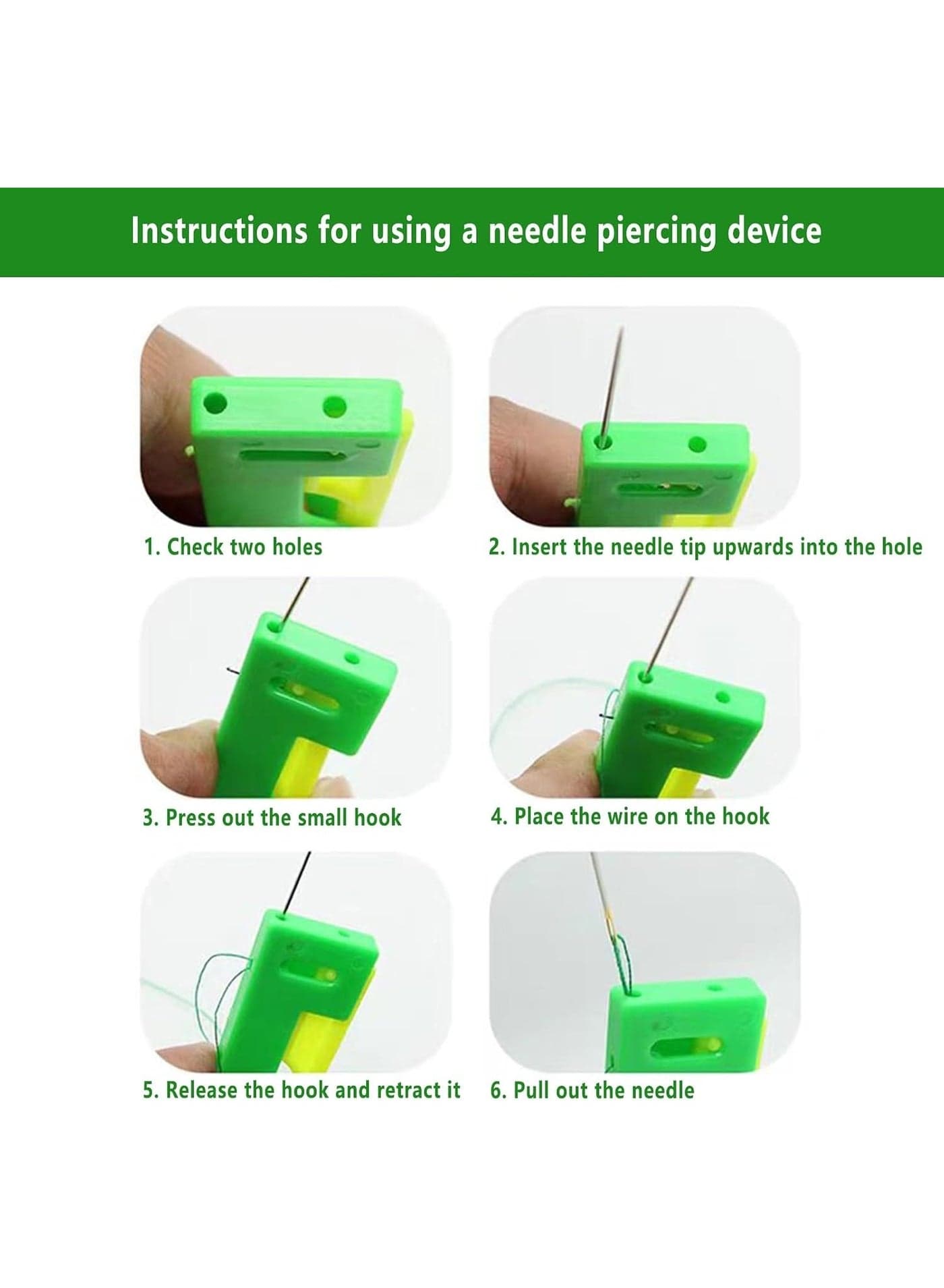 Needle Threader, Hand Sewing Tools for Embroidery, Cross Stitch, Quilting (Random Colors) - Thickened Version DIY Craft Accessories (٨)