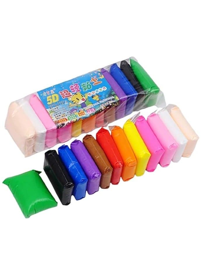 طين سوبر لايت 8D مع 12 لون و3 قطاعات لعمل الأشكال للأطفال - متعدد الألوان Clay & Dough