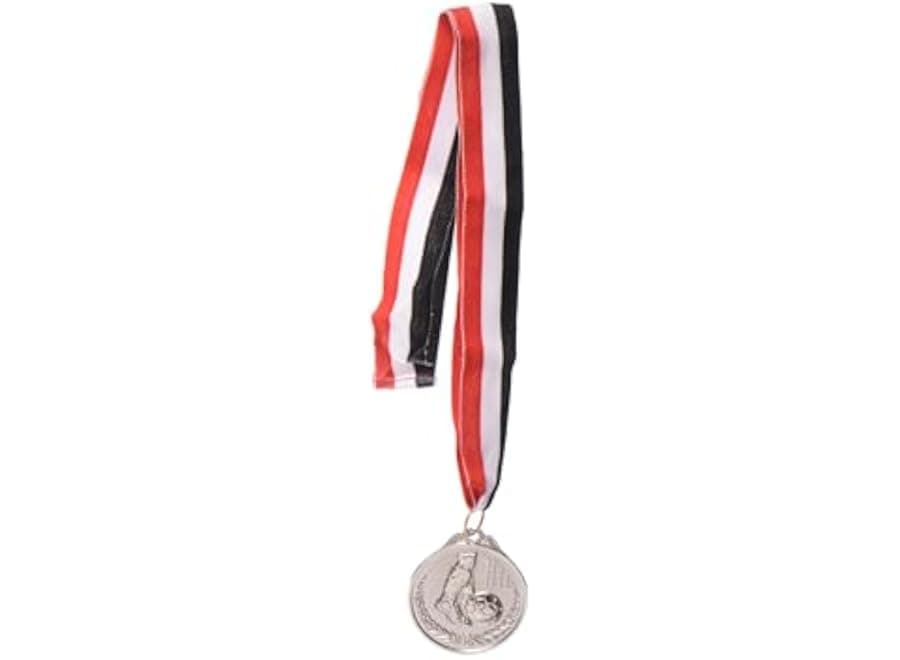 A multi-colored silver football medal designed to enhance athletic performance, featuring precision-engineered details. (4)