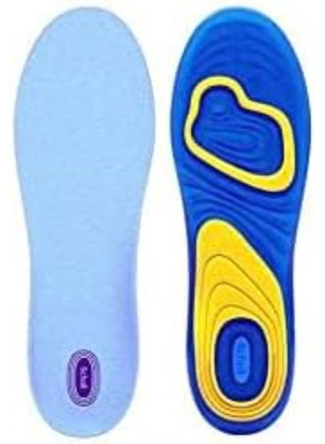 Men Gel Sport Shoe Soles Blue Cushioning Comfort Insoles Trim-to-Fit Inserts for Foot Pain Relief and Shock Absorption (٣)