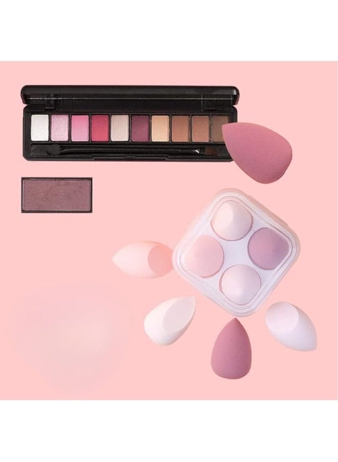 4-Piece Makeup Sponge Set with Storage Case and Holder, Non-Latex Beauty Blenders for Liquid, Cream and Powder Makeup Make Up Sponges (٦)