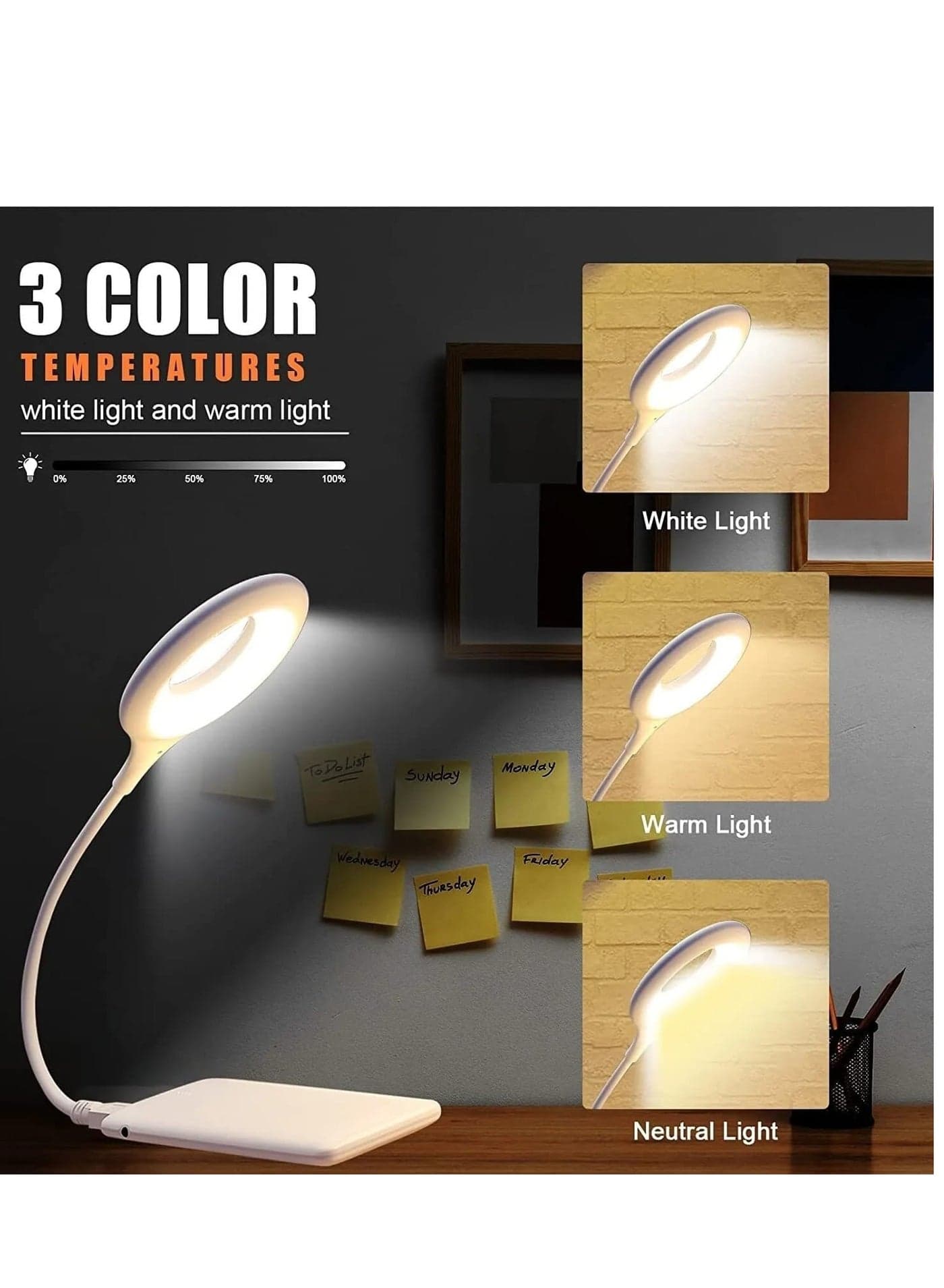 Luminous Lights: USB Smart Lighting, (Color Changing & Intensity Adjustment), Multi-Color Desk Lamps (٨)