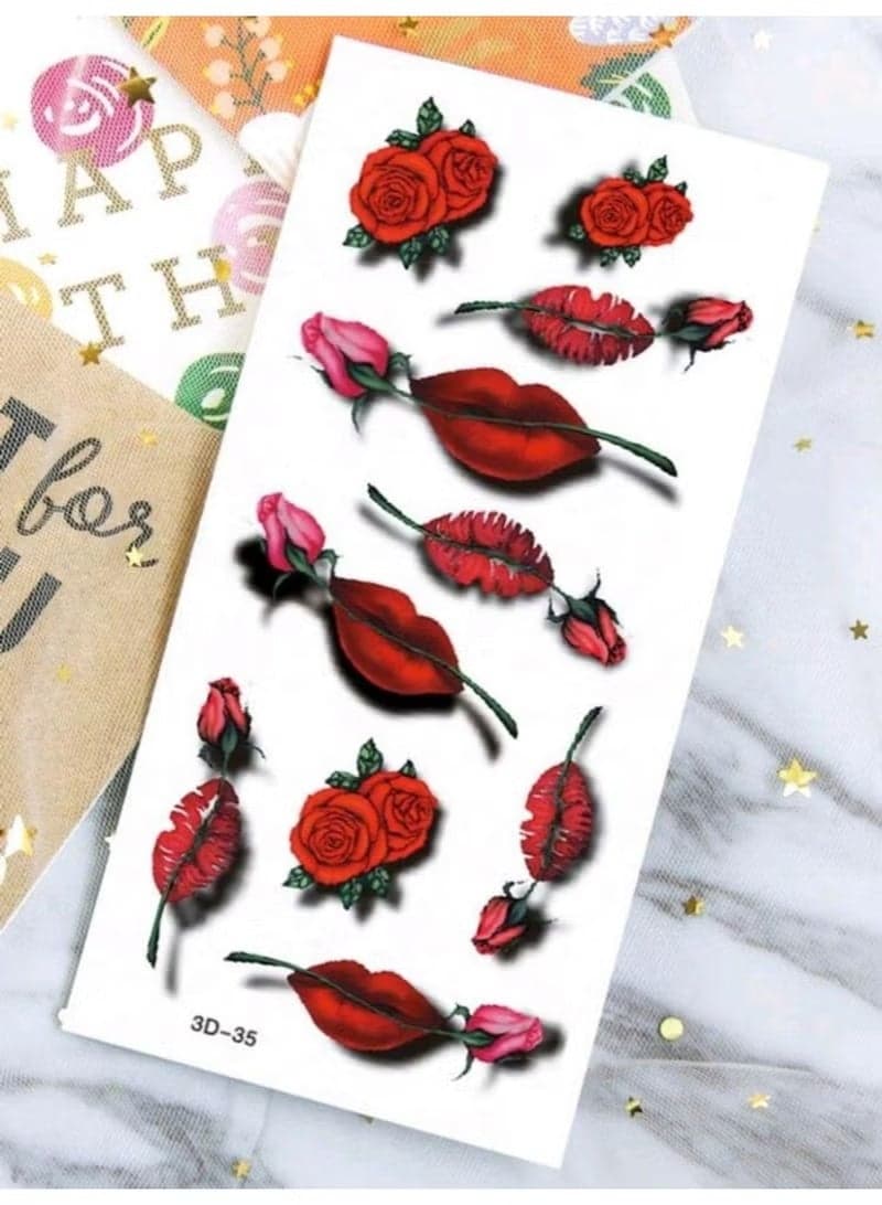 Waterproof Temporary Tattoo Stickers for Women Realistic Cherry 2Pc Makeup Tools & Accessories (٤)