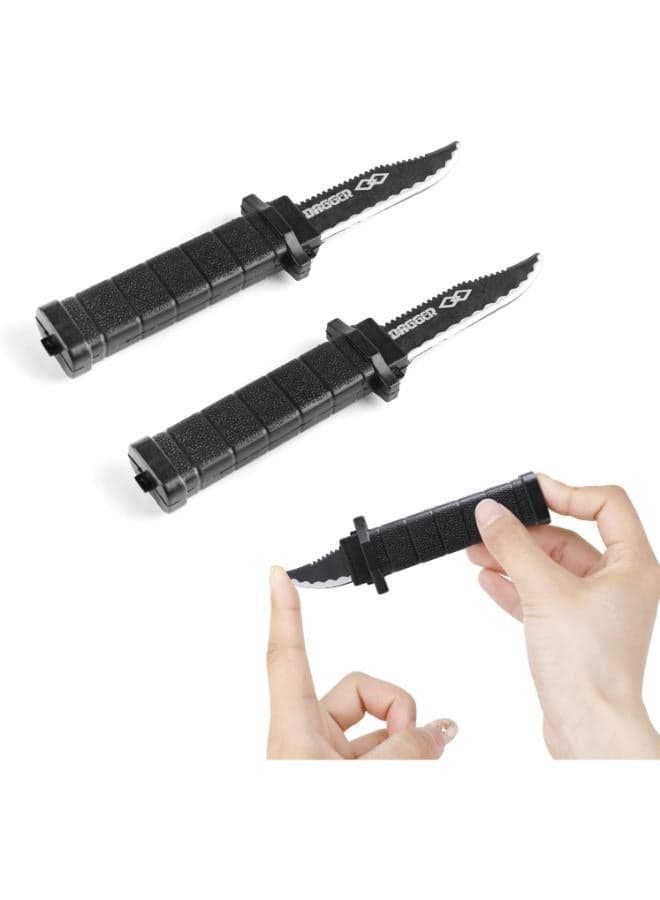 DERAYEE Retractable Fake sword, 2 Pcs Halloween Prop Costume Plastic Hidden Blade Toys for Party Cosplay Joke Gadget Prank Gag Costume Accessories