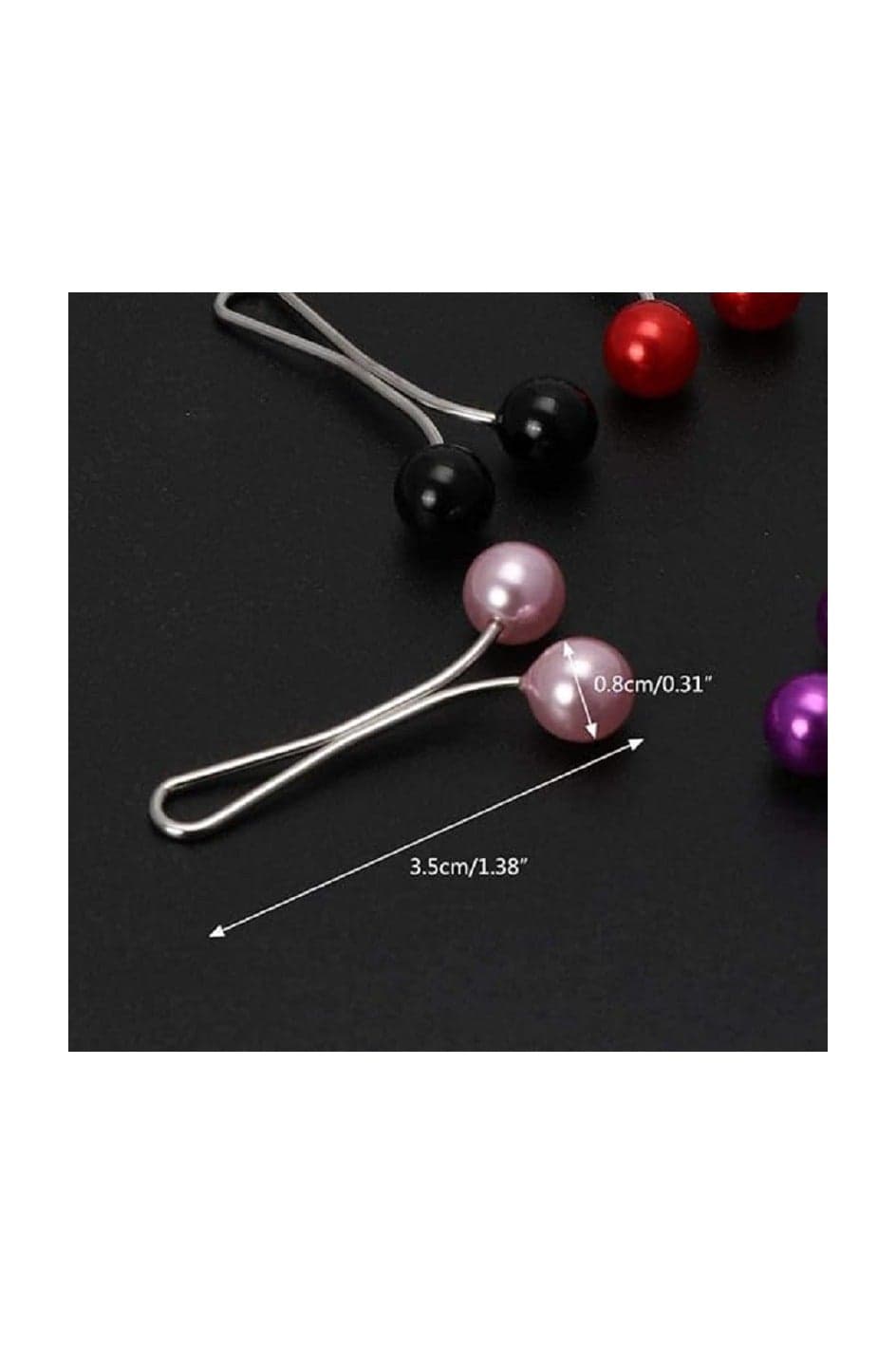 12 Pieces Muslim Hijab Pins Faux Pearl Hijab Pins for Women Girls Scarf Scarf Shawl Brooch Clip Hijab Buckle Binder & Paper Clips (٦)