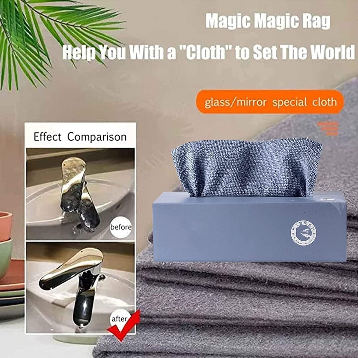 20 pcs Microfiber Cleaning Cloth with Box Magic Wipe Multi-Functional Dish Wa... (٢)