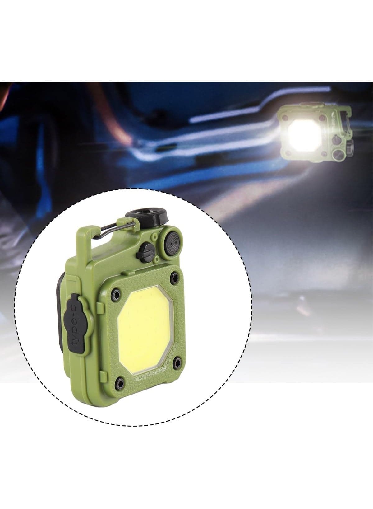 Green Multi-Mode Mini Keychain Flashlight Ultra Portable Outdoor Lighting Solution with 400mAh Rechargeable Battery T-359 (٥)