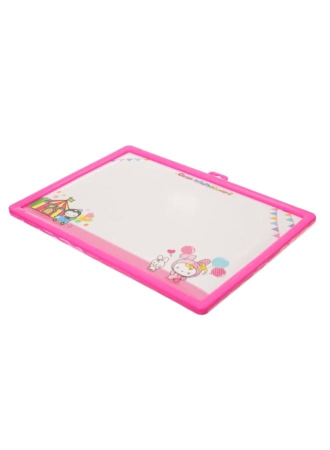 Plastic 2 in 1 Drawing And Writing Board With Magnetic Dartboard Aiming To Teach Children All Educational Skills- Pink Easel-style Dry Erase Boards