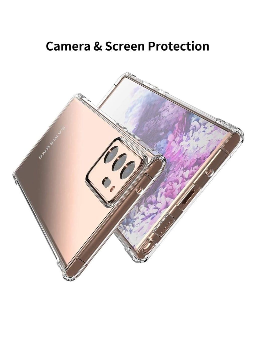for Samsung Galaxy Note 20 Ultra Case Anti-Shock Protection Transparent Back Slim Protective Case - Clear Cases & Covers (٤)