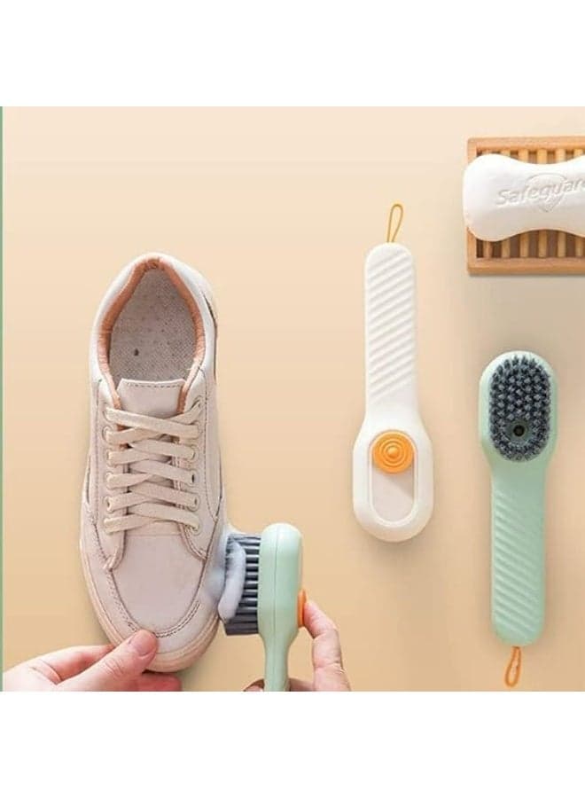 Generic Shoe Cleaning Brush with Liquid Storage – Long Handle Scrubber with Strong Bristles for Shoes, Sneakers & Fabric – 1 Piece Multicolor Headlight Restoration (٥)