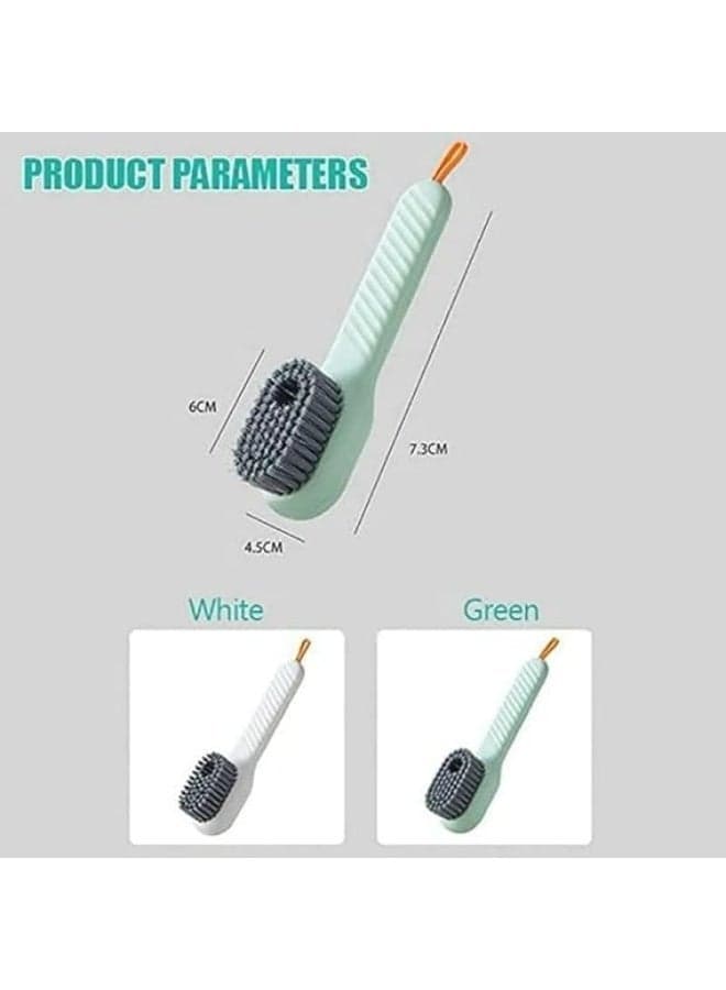 Generic Shoe Cleaning Brush with Liquid Storage – Long Handle Scrubber with Strong Bristles for Shoes, Sneakers & Fabric – 1 Piece Multicolor Headlight Restoration (٤)
