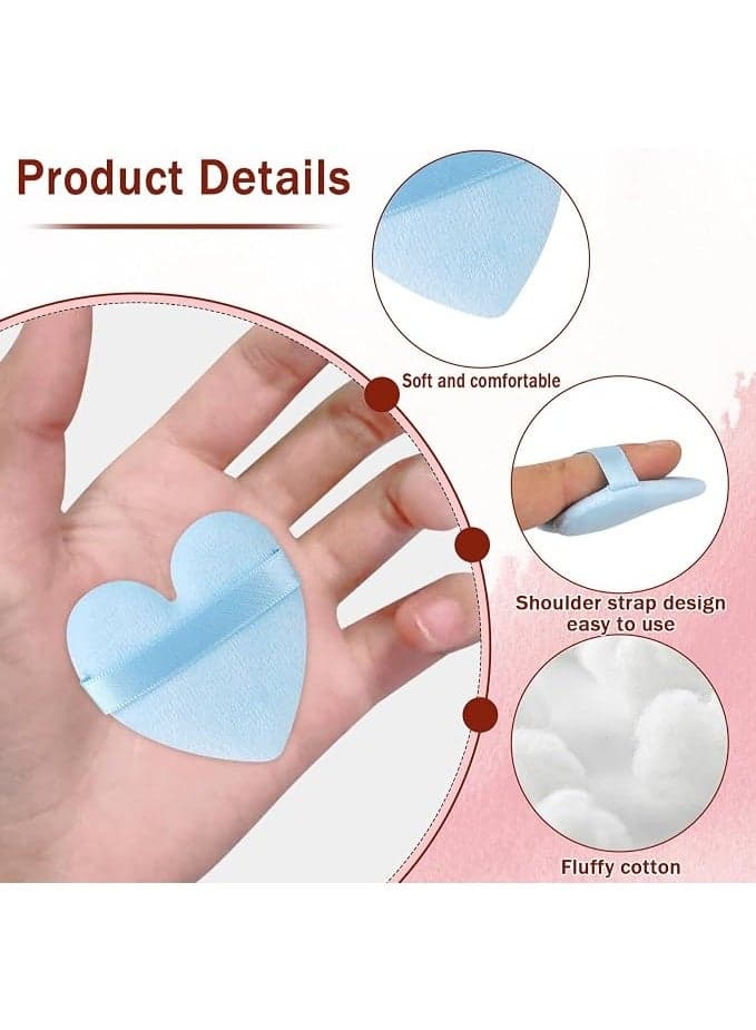 6 Pieces Heart Shape Powder Puff, Soft Makeup Puff Foundation Sponge Cushion Puff Makeup Applicator for Contouring, Eye and Corner, Beauty Blender Make Up Tools for Women (5)