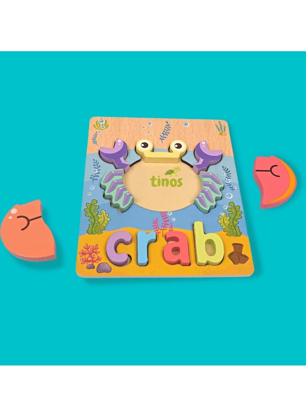 "Wooden Jigsaw Puzzles for Toddlers - Montessori Educational Preschool Learning Toys - Crab"