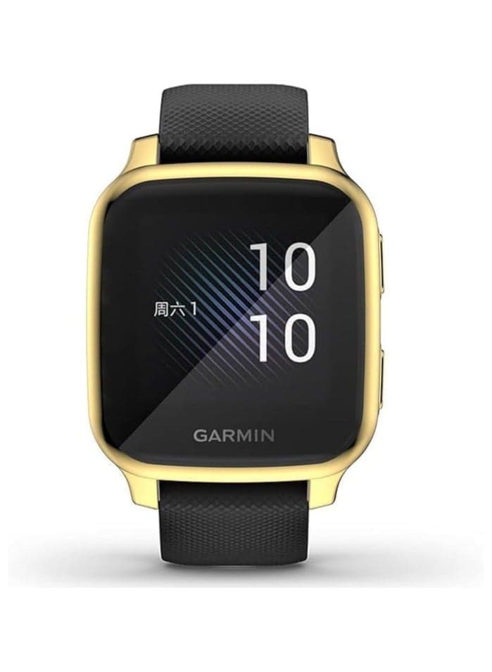 Compatible with Garmin VENO SQUARE MUSIC Waterproof Protective Case Soft TPU Plated All Around Scratch-Proof Screen Protector Cover for Garmin VENO SQUARE MUSIC (Gold) Smartwatch Cases & Covers (6)