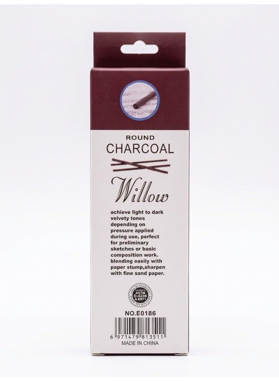 Keep Smiling Natural Willow Charcoal Sticks Set, 10 Pieces (3-8mm) for Drawing & Sketching (٣)