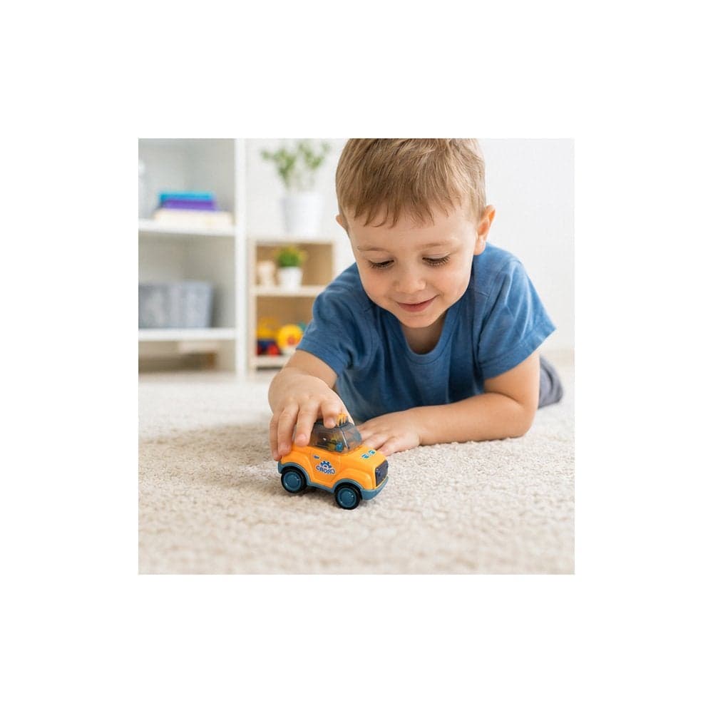 Friction Powered Toy Car for Toddlers, Orange Push and Go Vehicle | Little Explorer RC Vehicles & Batteries (٣)