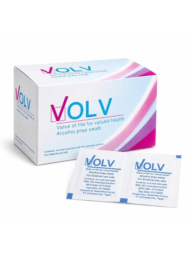 VOLV Medical Alcohol Prep Swabs Saturated with 70% Isopropyl Alcohol for Skin Antiseptic & First Aid Care Cotton Balls & Swabs