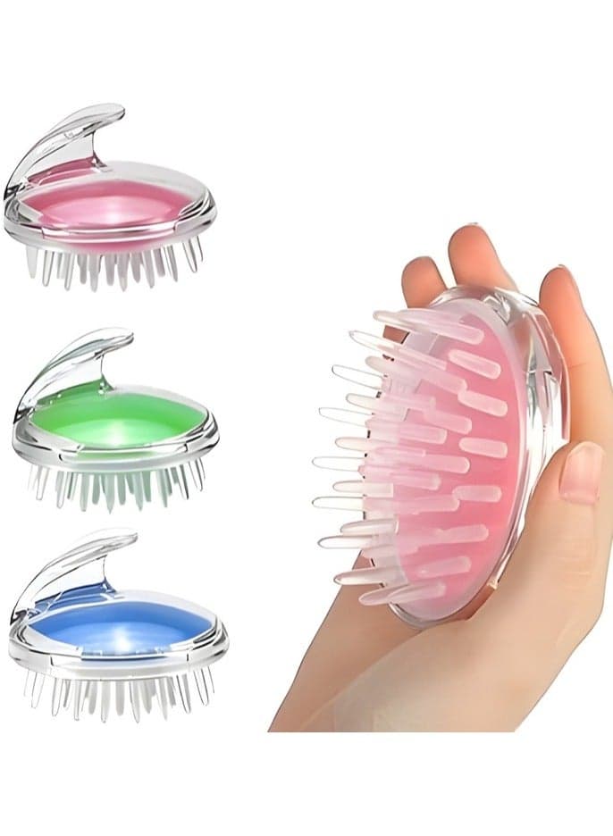Scalp Massager Brush with Soft Silicone Bristles - Perfect for Washing Hair and Invigorating Scalp for Deeper Cleansing and Relaxing Care - for Wet and Dry Hair (Random Color)
