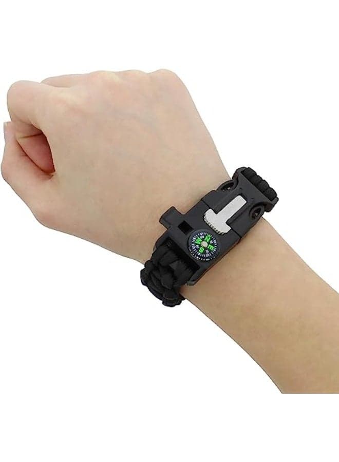 5*1 Professional Multi-Purpose Survival Bracelet Includes Compass and Whistle with Fire Starter Stone and Loud Whistle Perfect for Camping, Hiking, Fishing (9)