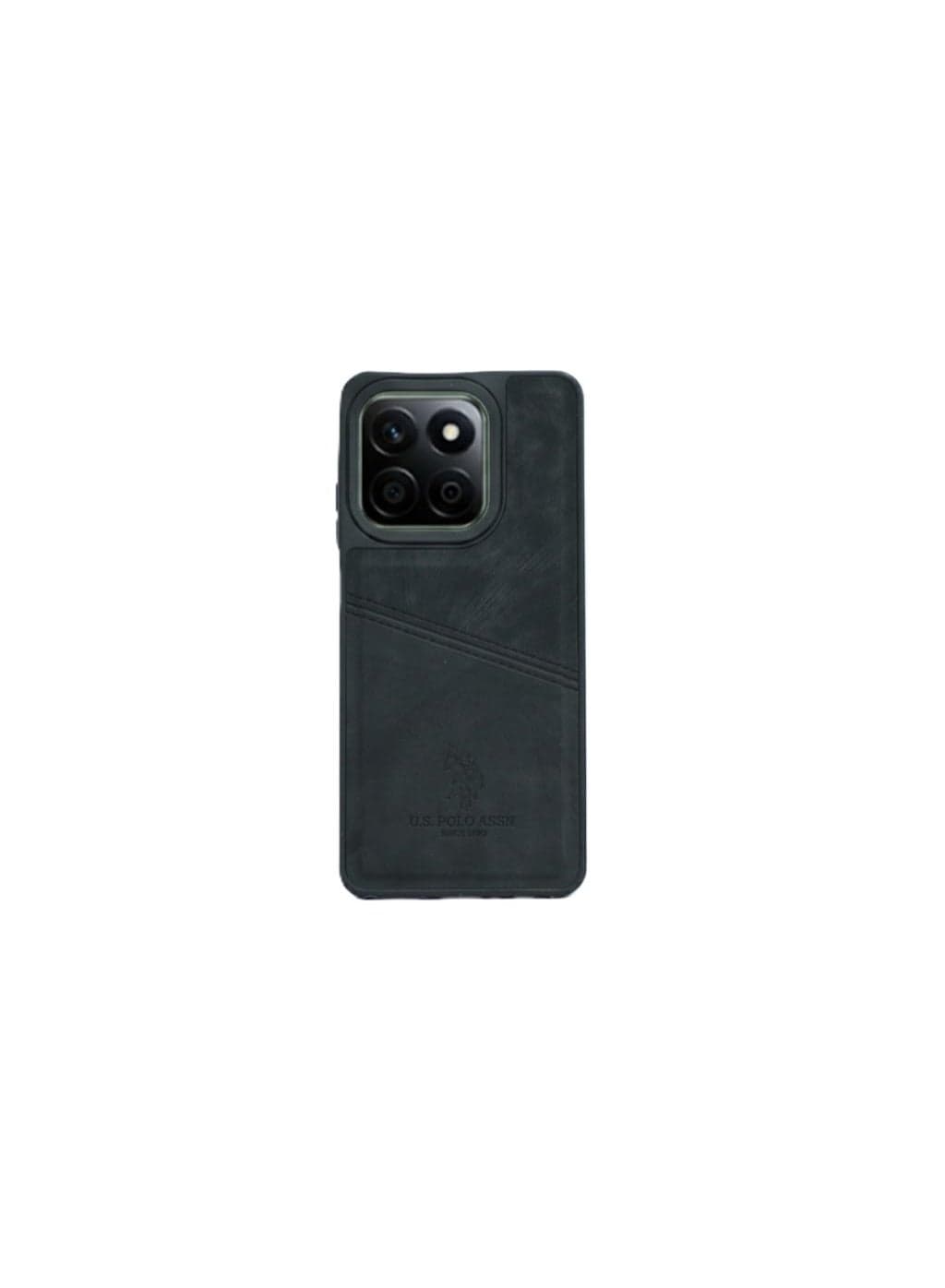 Faux leather back cover compatible with Honor X7c Renaissance luxury leather back cover, durable and lightweight genuine leather back cover starting from (Black)