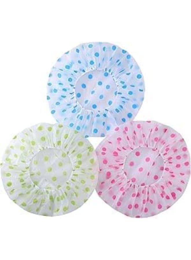 Women's Shower Cap – Waterproof and Reusable, Large Plastic Design with Flexible Elastic Band, Eco-Friendly and Suitable for Long Hair and Daily Use at Home or in the Salon – One Piece (Color May Vary) (3)