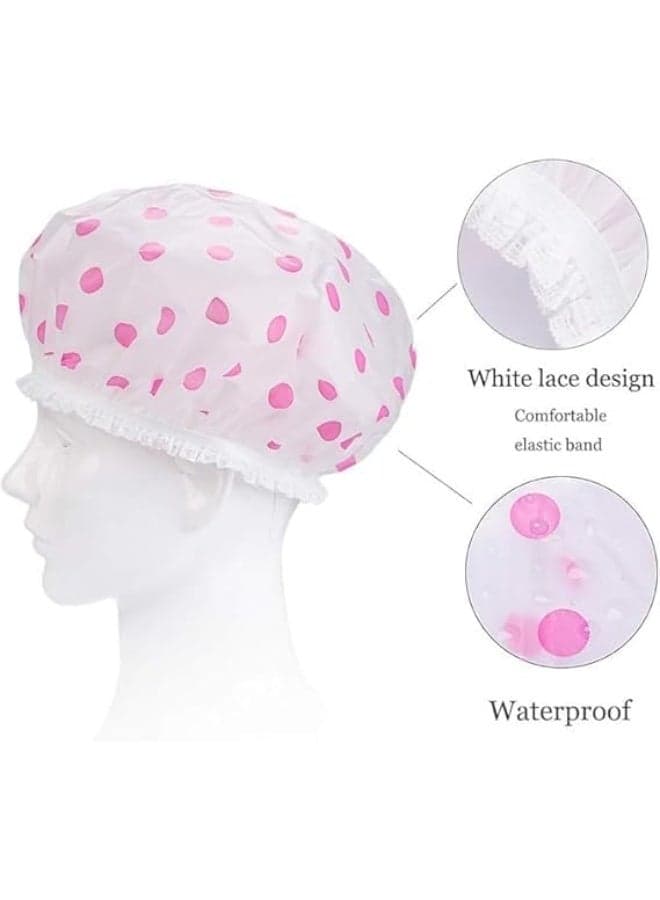 Women's Shower Cap – Waterproof and Reusable, Large Plastic Design with Flexible Elastic Band, Eco-Friendly and Suitable for Long Hair and Daily Use at Home or in the Salon – One Piece (Color May Vary) (4)