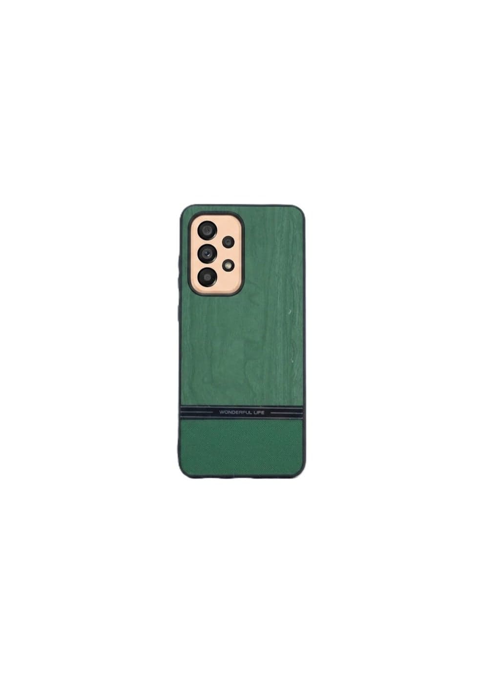 Compatible with for Samsung A53 Shockproof Wood Grain Skin PU and TPU Shockproof Luxury Phone Case (Blue) Cases & Covers