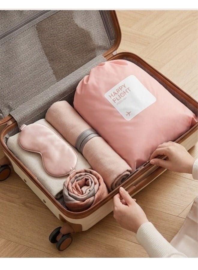 4-Piece Nylon Travel Bag Set – Water-Resistant Drawstring Pouches for Accessories, Makeup, and Daily Essentials – Small, Durable, Multi-Purpose Organizer for Home, Office, and Travel – Convenient Storage Solution – Pink Cosmetic & Toiletry Bags (9)
