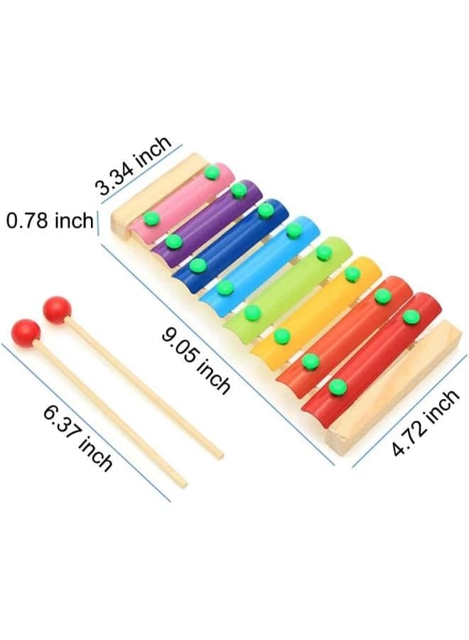 Tvoip wooden xylophone toys musical creative wooden instruments 8 notes xilofono children baby musical toys development (٣)