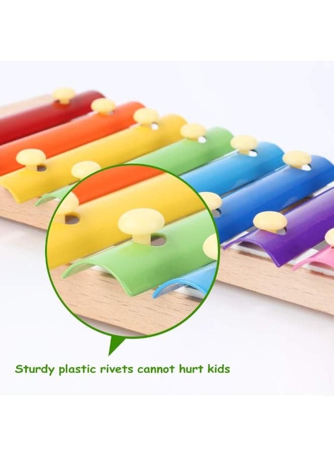 Tvoip wooden xylophone toys musical creative wooden instruments 8 notes xilofono children baby musical toys development (٤)