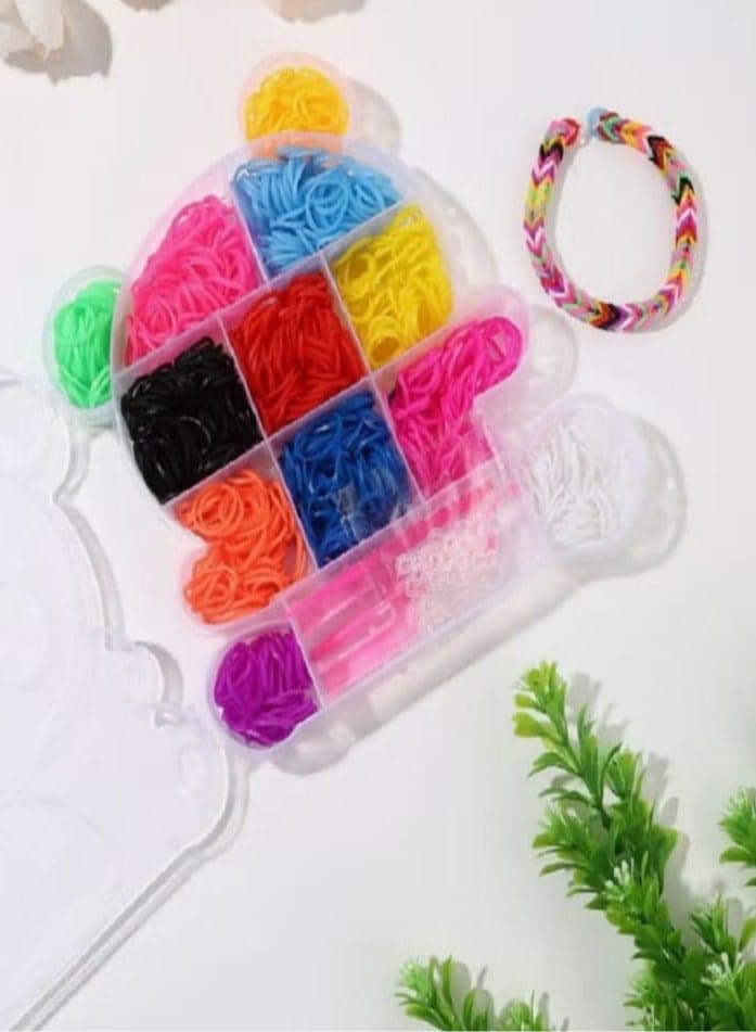 "Round Loom Rubber Band Set for Crafting, 12-color Loom Bands Set with Panda Design Bag." Craft Kits (2)