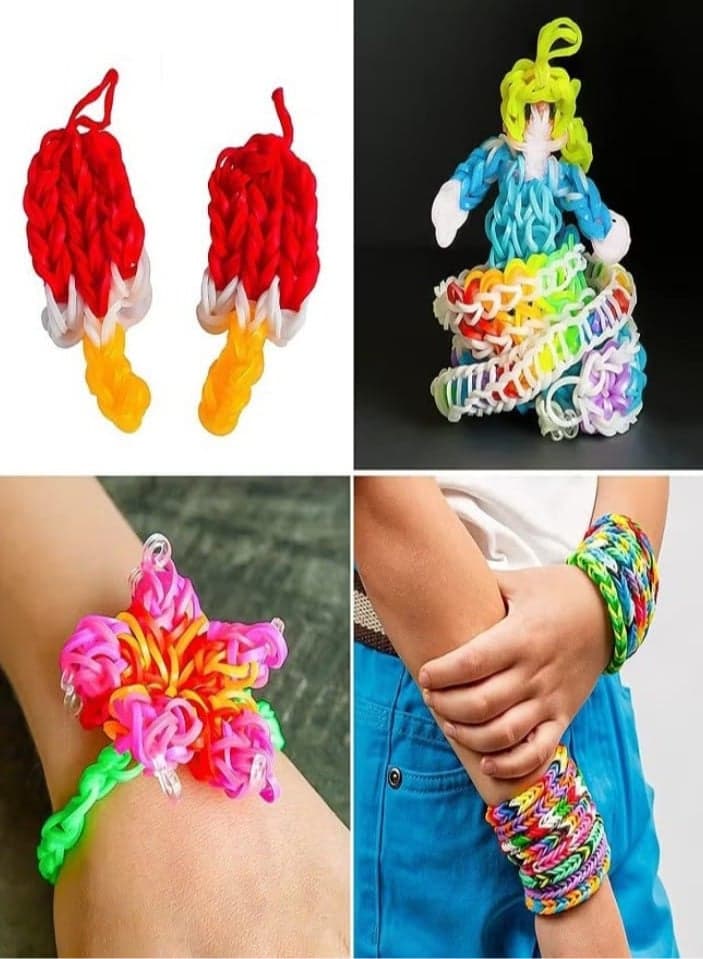 "Round Loom Rubber Band Set for Crafting, 12-color Loom Bands Set with Panda Design Bag." Craft Kits (3)