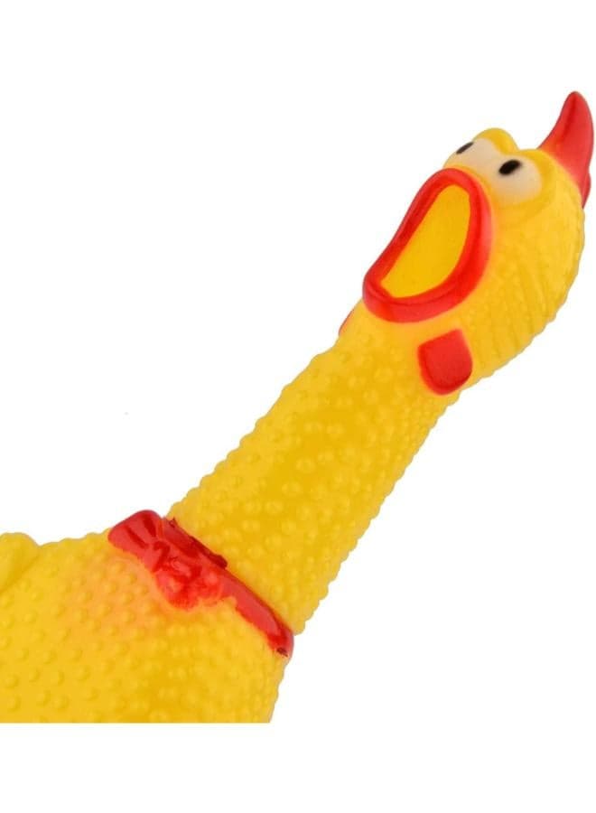 Screaming Chicken Toy Yellow Rubber Squaking Chicken Toy Novelty and Durable Rubber Chicken Gag Dog Toys Gift for Boys Girls Rubber Squeaky Strong Tough Chew Puppy Play Toy for Dog Gag Toys & Practical Jokes (٤)